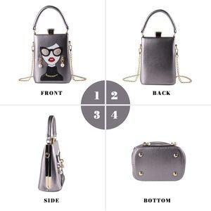 LADY FACE Lips Retro Novelty Crossbody Satchel NWT